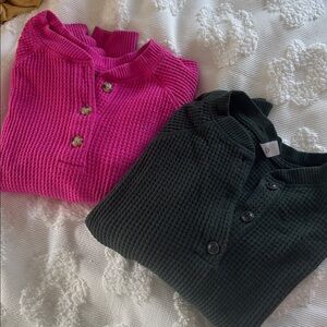 One Navy • Waffle Knit Sweater Top